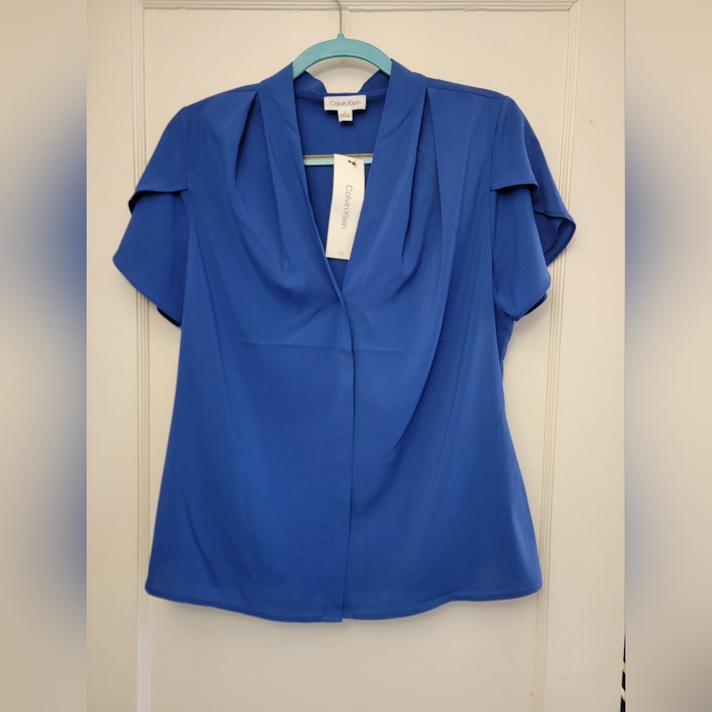 NWT Calvin Klein blue blouse
